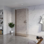 Fortifura Galeria Vrijstaande Inloopdouche - 100x200cm - Rookglas - antikalk - 8mm veiligheidsglas - 2 zijwanden - 30cm - wandsteunen en hoekprofielen - hoogglans chroom SW993232
