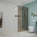 Fortifura Galeria inloopdouche - 110x200cm - rookglas - wandarm - hoogglans chroom SW917132