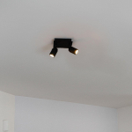 QAZQA Ducha badkamer plafondlamp - 17x17cm - 2 spots - IP44 - vierkant - mat zwart SW1187234
