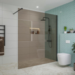 Fortifura Galeria Douche à l'italienne - 180x200cm - verre fumé - Noir mat SW876883