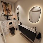 MONDIAZ TURE-DLUX Meuble toilette - 120cm - Urban - EDEN - vasque Glace - position droite - 1 trou de robinet SW1103140