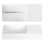 Clou Vale céramique lave-mains 45x19x7cm pré-percé trou de robinet à droite Blanc mat SW451461