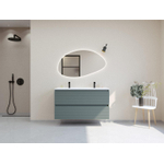 H&R Badmeubelen Infinity XXL 3D Badkamermeubelset - 120 cm - 2 keramische wasbakken thin mat wit - 2 kraangaten - 2 lades - mat petrol SW863509