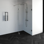 BRAUER Create Inloopdouche - 100x200cm - profielloos - 40cm - draaibare zijwand - antikalk - 8mm veiligheidsglas - geborsteld RVS SW223915