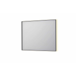 INK SP32 miroir - 100x4x80cm rectangulaire dans cadre en acier incl LED indirect - chauffage - changement de couleur - dimmable et interrupteur - métal noir brossé SW955899