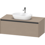 Duravit Ketho.2 Wastafelonderbouwkast - inclusief consoleplaat - met 1 lade - 120x55x45.9cm - met handgreep antraciet - linnen mat SW773062