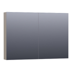 BRAUER Impress armoire de toilette – 99 x 70 x 15 cm – 2 portes, portes-miroir double face – Taupe mat SW393031