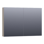 Saniclass Plain Spiegelkast - 100x70x15cm - 2 links/rechtsdraaiende spiegeldeuren - MDF - mat taupe SW393031