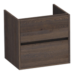 BRAUER Adore meuble sous-lavabo - 60x46x55cm - 2 tiroirs softclose - sans poignées - 1 découpe pour siphon - chêne massif - chêne à lamelles noir SW223348
