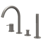 IVY Bond Combinaison pour rebord de baignoire - 4 voies - mitigeur - bec pivotant - douchette extractible - Metal black brossé PVD SW1031199