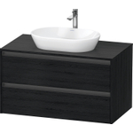 Duravit ketho 2 meuble sous lavabo avec plaque console avec 2 tiroirs 100x55x56.8cm avec poignées chêne anthracite noir mat SW772843