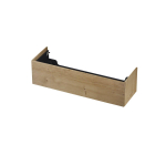 INK Wastafelonderkast - 140x45x37.6cm - 1 lade - push to open - met rechte opdekfronten - MDF - Ash grey SW639906