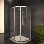 Adema Glass Cabine de douche Quart de rond avec 2 portes coulissantes 80x80x185cm verre transparent avec receveur de douche 4cm SW8755