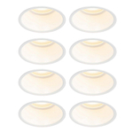 QAZQA Dept spot encastré - set de 8 - 8,8x8,8x9,2cm - dimmable - IP44 - blanc mat SW1209706