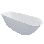 Riho Bilo Solid Baignoire îlot Ovale 165x77x55cm avec siphon Solid surface Blanc mat SW416720