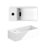 Clou New Flush lave-mains 35x18cm incluant bonde avec trou de robinetterie à gauche Céramique Blanc SW398986