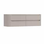 H&R Badmeubelen Juice Wastafelonderkast - 160x45x50cm - linkerhoek afgerond - 4 lades - geïntegreerde greep - beige mat SW1490918