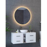 H&R Badmeubelen Reflex spiegel – rond Ø90 cm – indirecte LED rondom – spiegelverwarming, dimbaar – Zilver SW997246