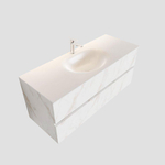 Mondiaz VICA Meuble Carrara avec 2 tiroirs 120x50x45cm vasque Moon centre 1 trou de robinet SW410209