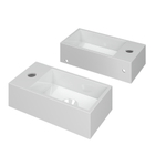 INK Versus fontein - 36x18x9cm - rechthoek - polystone - kom rechts - kraangat links - glans wit SW157957