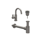 IVY Pact Fonteinset - opbouw - draaibare uitloop - always open plug - Geborsteld metal black PVD SW1031674