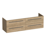BRAUER Trust meuble sous-lavabo 160 sans poignées rapportées 4 tiroirs softclose et 2 découpes pour siphon - Sunlit SW1204008
