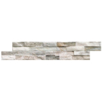 Kerabo carreau de mur bande de pierre vert roche 7,5x38,5 cm aspect pierre naturelle mat gris/vert SW359875