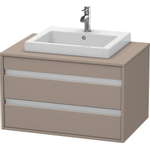 Duravit Ketho Wastafelonderkast 80x55.1x49.6cm Standaard greep met softclose spaanplaat Basalt Mat 0300716