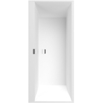 Villeroy & Boch Squaro Edge kunststof duobad quaryl rechthoekig 160x75x45cm incl. poten en afvoer-/overloopcombinatie mat wit SW453687