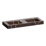 BRAUER Artificial Marble Lavabo pour meuble - 119.6x10.5x45.7cm - sans trop-plein - 2 vasques - sans trou de robinet - composite - Copper Brown SW957303