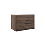 Saniclass Prime Essential Meuble sous lavabo - 100x55x46cm - 2 tiroirs - Poignée standard - MDF - noyer (bois) SW892669