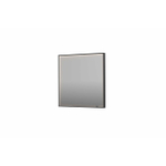 INK SP19 miroir - 80x4x80cm rectangulaire dans cadre en acier incl dir LED - chauffage - changement de couleur - dimmable et interrupteur - métal brossé noir SW955901