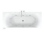 Riho Easypool 3.1 Lima baignoire balnéo droite 190x90cm hydro 6+4+2 commande pneumatique pieds et bonde inclus blancs SW699378