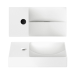 Clou Vale fontaines céramique fontaine 38x19x7cm trou de robinet à gauche Blanc mat SW451448