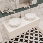 Mondiaz LUSH Meuble salle de bains Underlayment 1 tiroir 120x30x45cm lavabo BARCO double sans trou de robinet SW409674