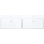 INK United lavabo Porcelaine 120x11x45cm avec 2 trous de robinet et bonde click clac en porcelaine et trop-plein caché blanc brillant SW207348