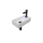 Ink Versus fonteinset – 36x18x9 cm – porselein wit glans – kraangat rechts – kraan gunmetal SW450900