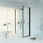 Fortifura Galeria Cabine de douche - 60x120x200 - Profil verre de sécurité - anticalcaire - noir mat SW1444090