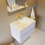 MONDIAZ VICA-DLUX Ensemble meuble de salle de bains - 70cm - meuble bas cale - 2 tiroirs - lavabo encastré cloud central - sans trous de robinet - version haute 60cm - frape SW1089046
