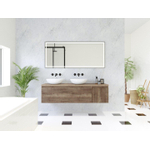 HR Matrix ensemble de meubles de salle de bain 3d 160cm 2 tiroirs sans poignée avec bandeau de poignée et placard latéral en couleur charleston SW857130
