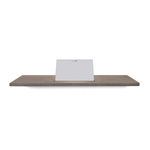 Looox Wooden Collection Pont baignoire 78x20x2cm chêne blanc mat avec support blanc mat SW73157