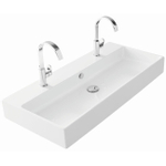 Thebalux Type Quadro Vasque 102x46x12cm 2 trous de robinet 1 vasque rectangulaire céramique blanc brillant SW717320