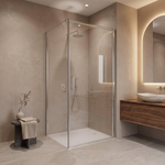 Fortifura Galeria Cabine de douche - 90x140cm - profilé - verre de sécurité - anti-calcaire - Chrome SW1224945
