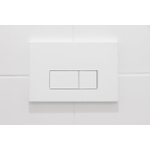QeramiQ Push Plaque de commande métallique - pour réservoir encastré Geberit UP320 - double chasse - boutons rectangulaires - métal blanc mat SW706191