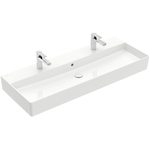 Villeroy & Boch memento 2.0 wastafel onderzijde - geslepen - 120x47cm - met overloop - 2 kraangaten - White Alpine (glans wit) SW354354