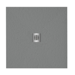 Zeza Grade Douchebak - 100x100cm - antislip - antibacterieel - mineraalmarmer - vierkant - mat cemento (grijs) SW1152814