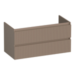 BRAUER Joy Wavy wastafelonderkast 100 2 softclose lades - greeploos - 1 sifon uitsparing - mat mokka SW1201306