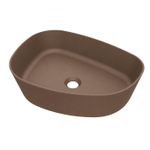 Arcqua Rocker waskom - opbouw - organisch links - 50x37cm - mat chocola SW1584241