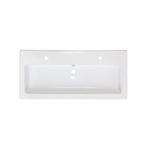HR badmeubelen Djazz Lavabo - 101x45.5x4cm - 2 trous de robinet - céramique blanche SW235614