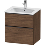 Duravit D-neo Meuble sous vasque 61x46.2x62.5cm 2 tiroirs Noyer (foncé) mat SW640843